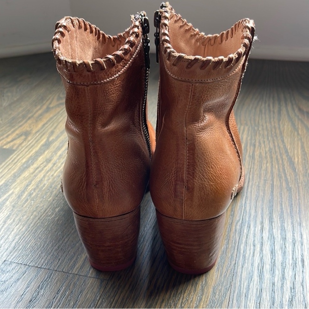 Women’s Bed Stu Tan Leather Ankle Boots Size 11M - Picture 3 of 4